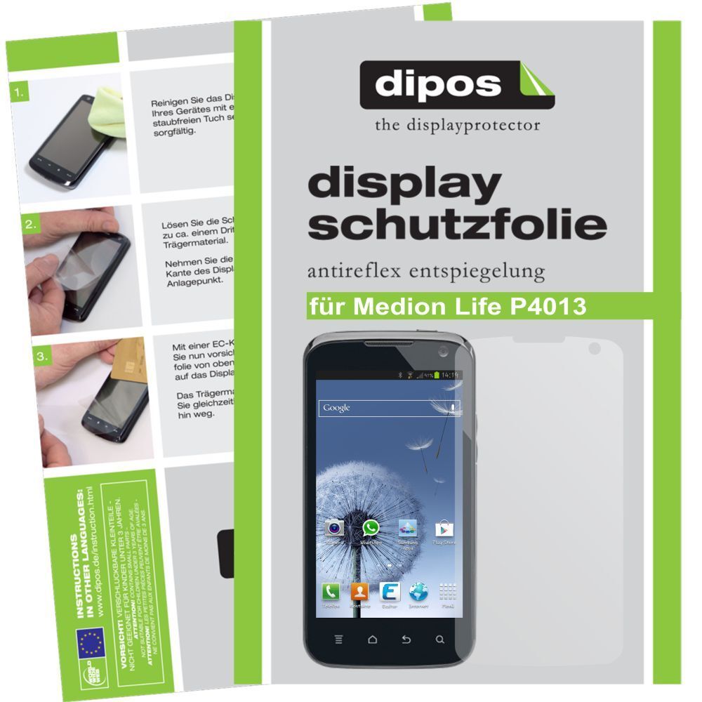 Matte Displayschutzfolie von dipos passend für Life P4013 Medion, präziser Zuschnitt und blasenfrei montiert