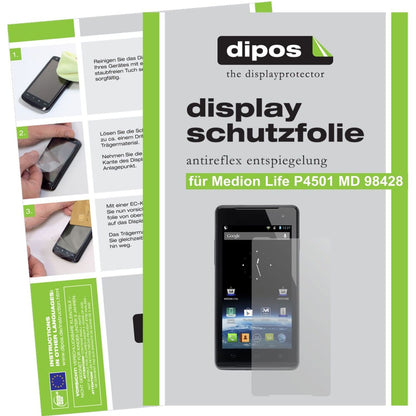 Matte Displayschutzfolie von dipos passend für Life P4501 Medion, präziser Zuschnitt und blasenfrei montiert