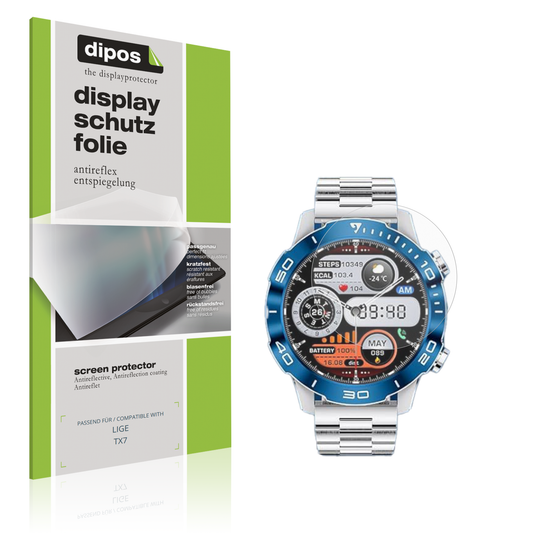 Matte Displayschutzfolie von dipos passend für LIGE TX7, präziser Zuschnitt und blasenfrei montiert