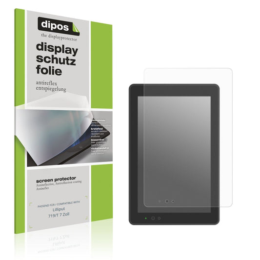 Matte Displayschutzfolie von dipos passend für Lilliput 719/T 7 Zoll, präziser Zuschnitt und blasenfrei montiert