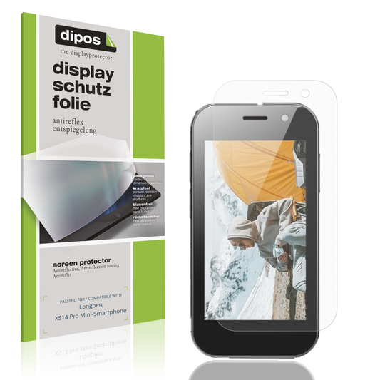 Matte Displayschutzfolie von dipos passend für Longben XS14 Pro Mini-Smartphone, präziser Zuschnitt und blasenfrei montiert