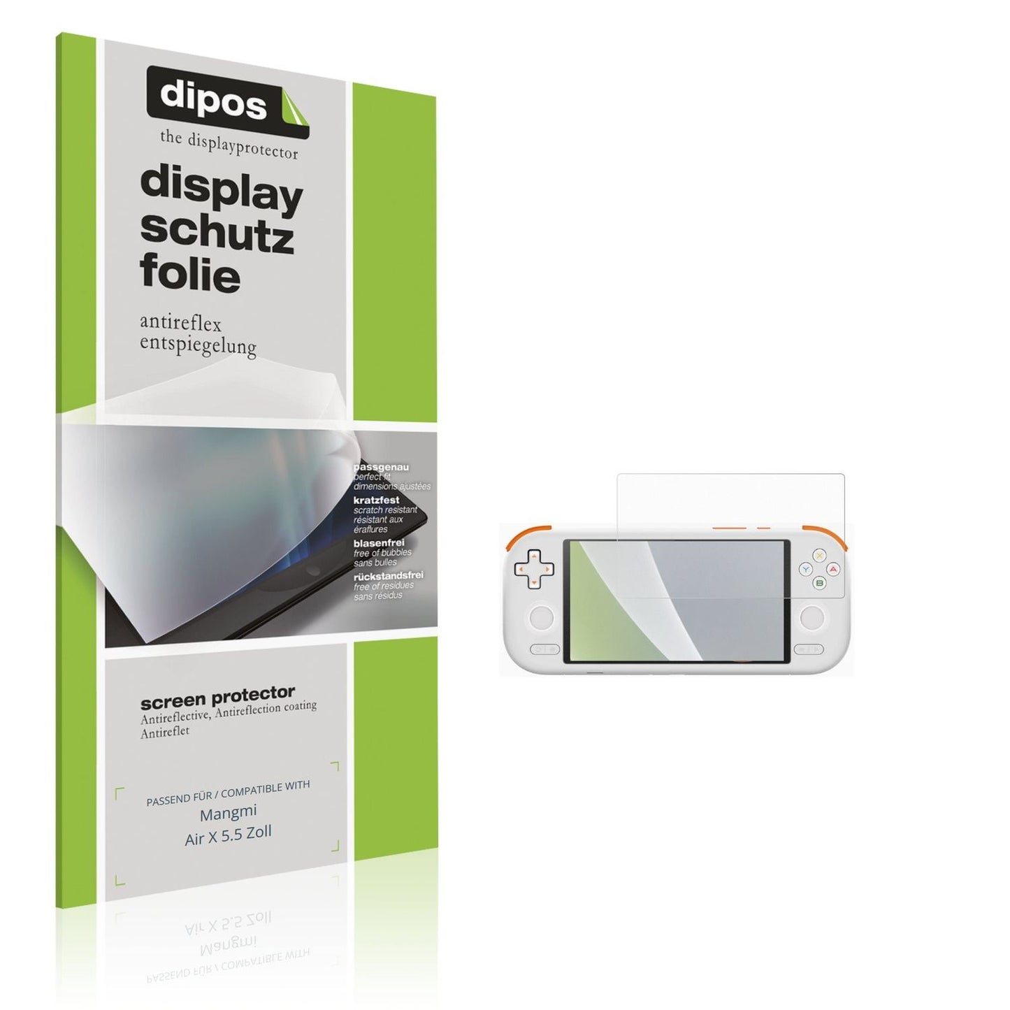 Matte Displayschutzfolie von dipos passend für Mangmi Air X 5.5 Zoll, präziser Zuschnitt und blasenfrei montiert