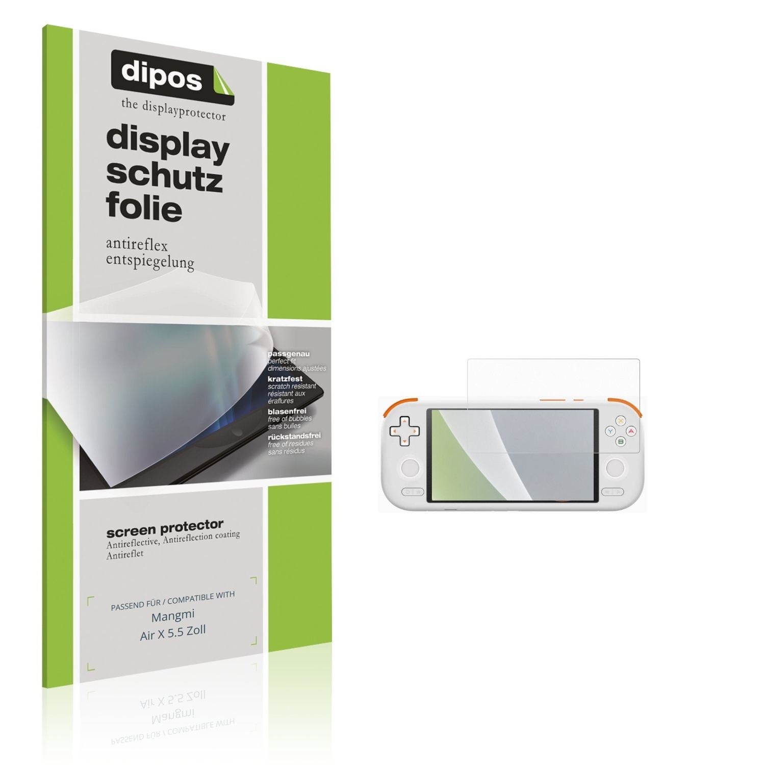 Matte Displayschutzfolie von dipos passend für Mangmi Air X 5.5 Zoll, präziser Zuschnitt und blasenfrei montiert