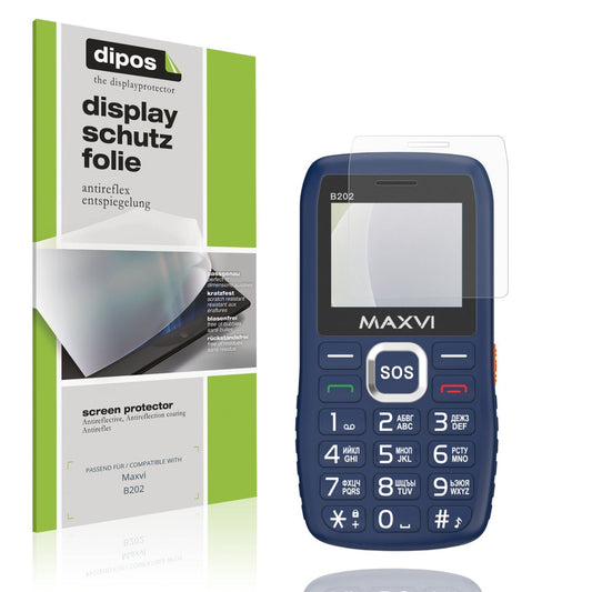Matte Displayschutzfolie von dipos passend für Maxvi B202, präziser Zuschnitt und blasenfrei montiert