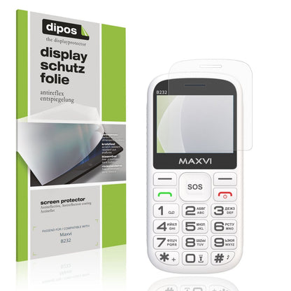 Matte Displayschutzfolie von dipos passend für Maxvi B232, präziser Zuschnitt und blasenfrei montiert