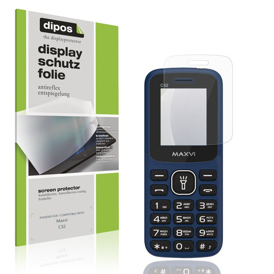 Matte Displayschutzfolie von dipos passend für Maxvi C32, präziser Zuschnitt und blasenfrei montiert