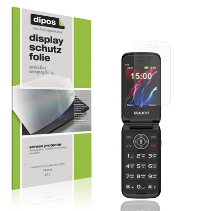 Matte Displayschutzfolie von dipos passend für Maxvi E15, präziser Zuschnitt und blasenfrei montiert
