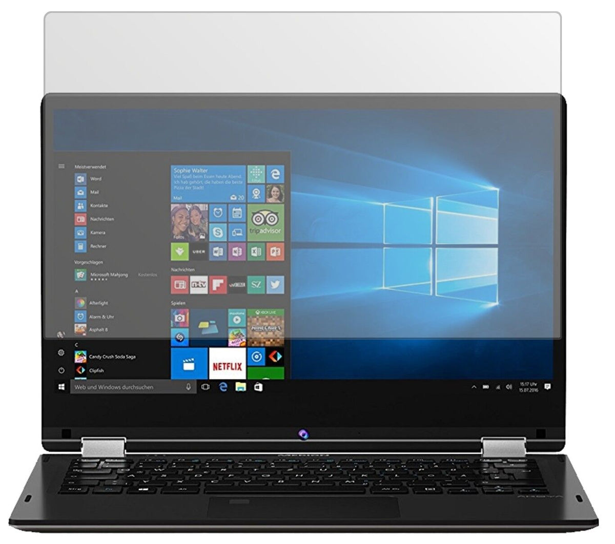 Matte Displayschutzfolie von dipos passend für Medion Akoya E3215, präziser Zuschnitt und blasenfrei montiert