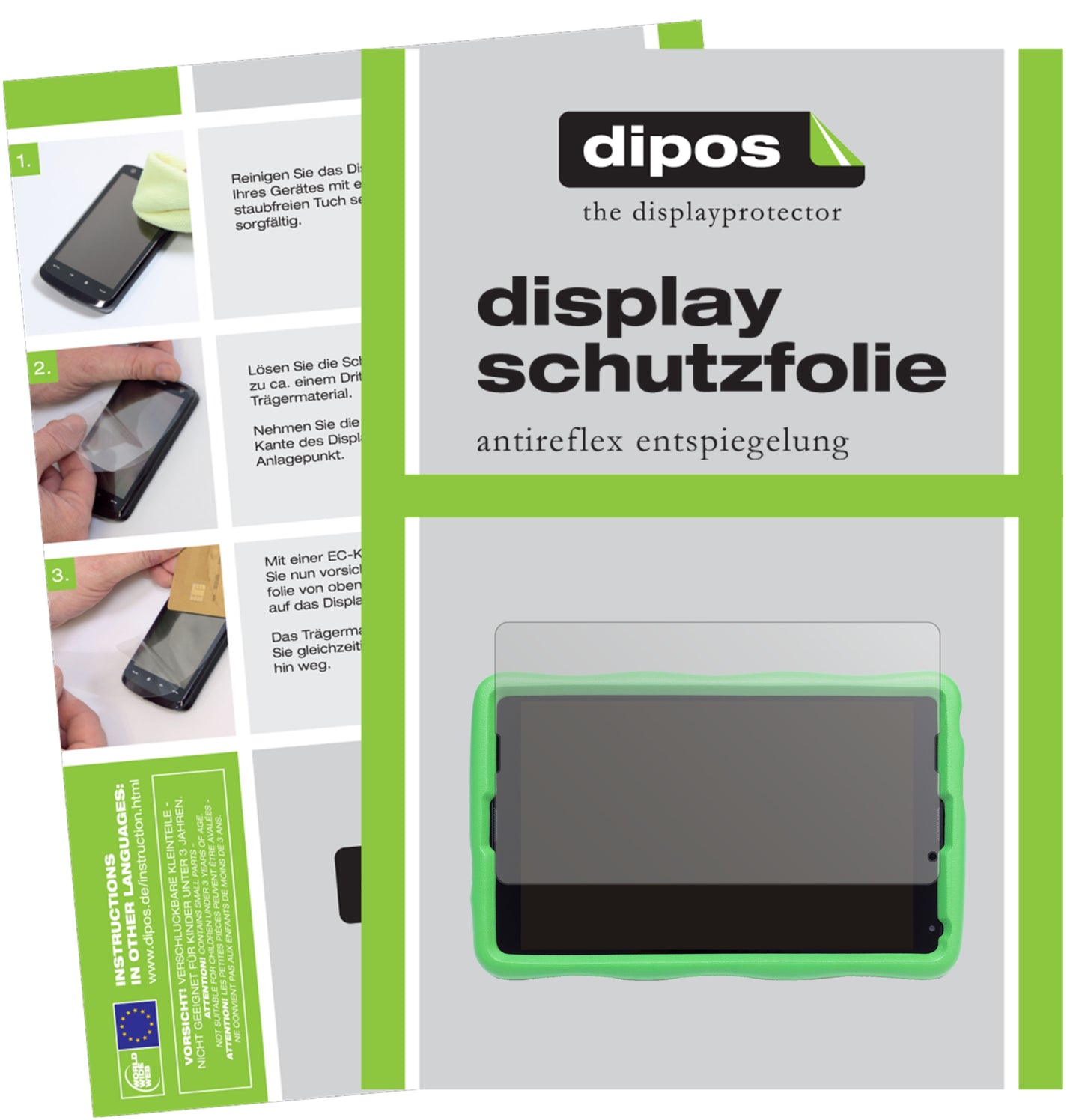 Matte Displayschutzfolie von dipos passend für Medion Kids Tablet E10440, präziser Zuschnitt und blasenfrei montiert