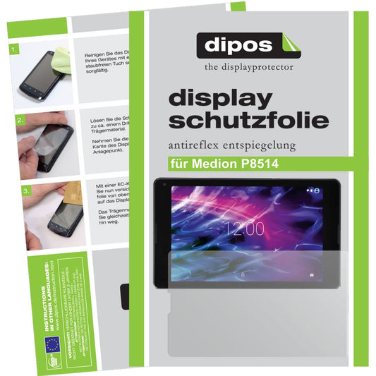 Matte Displayschutzfolie von dipos passend für Medion P8514, präziser Zuschnitt und blasenfrei montiert