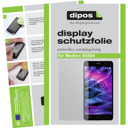 Matte Displayschutzfolie von dipos passend für Medion S5504, präziser Zuschnitt und blasenfrei montiert