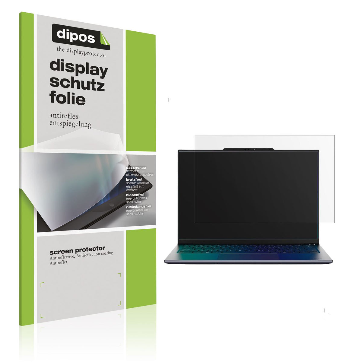 Matte Displayschutzfolie von dipos passend für Medion Signium 14 S1, präziser Zuschnitt und blasenfrei montiert