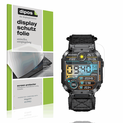 Matte Displayschutzfolie von dipos passend für Megalith K57PRO, präziser Zuschnitt und blasenfrei montiert