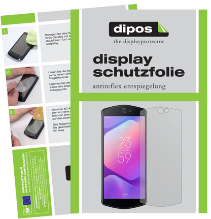 Matte Displayschutzfolie von dipos passend für Meitu T9, präziser Zuschnitt und blasenfrei montiert
