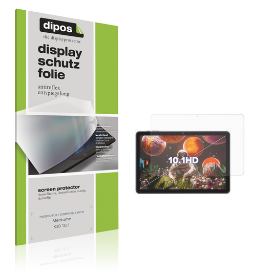 Matte Displayschutzfolie von dipos passend für Mentume K30 10.1, präziser Zuschnitt und blasenfrei montiert