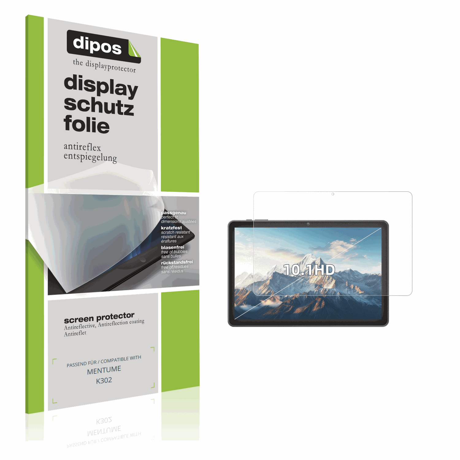 Matte Displayschutzfolie von dipos passend für MENTUME K302, präziser Zuschnitt und blasenfrei montiert