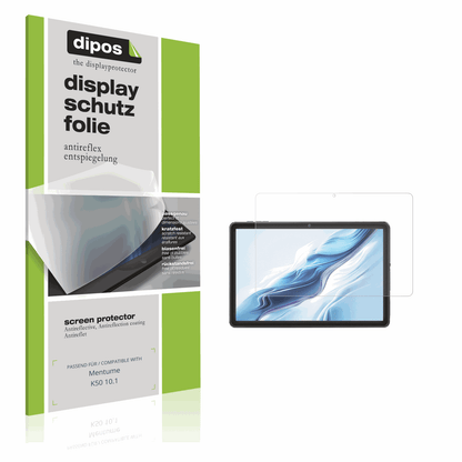 Matte Displayschutzfolie von dipos passend für Mentume K50 10.1, präziser Zuschnitt und blasenfrei montiert