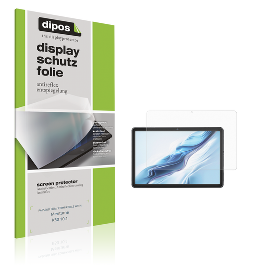 Matte Displayschutzfolie von dipos passend für Mentume K50 10.1, präziser Zuschnitt und blasenfrei montiert