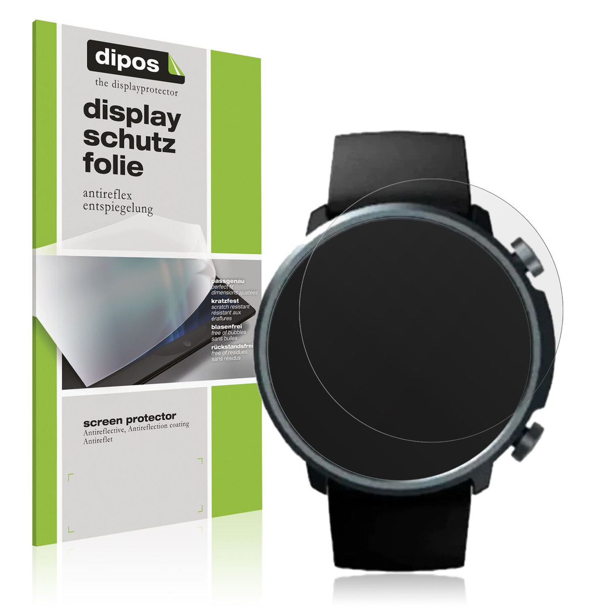 Matte Displayschutzfolie von dipos passend für Mibro Watch A1, präziser Zuschnitt und blasenfrei montiert
