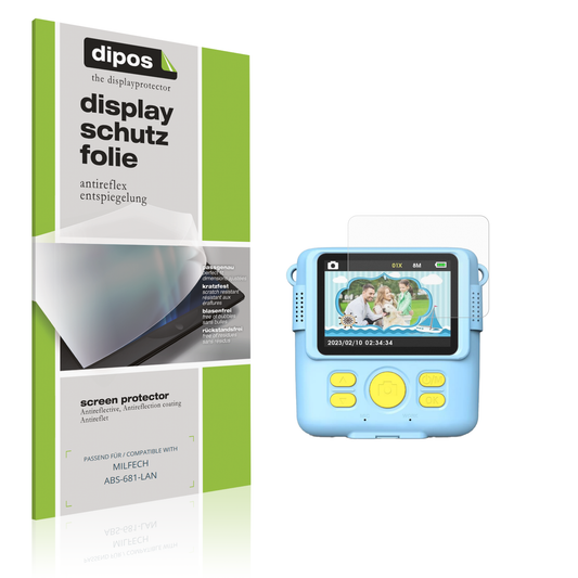 Matte Displayschutzfolie von dipos passend für MILFECH ABS-681-LAN, präziser Zuschnitt und blasenfrei montiert
