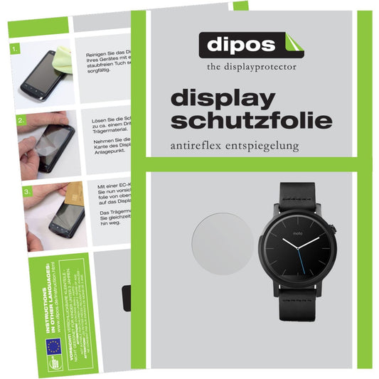 Matte Displayschutzfolie von dipos passend für Moto 360 42mm (2. Gen.) Motorola, präziser Zuschnitt und blasenfrei montiert