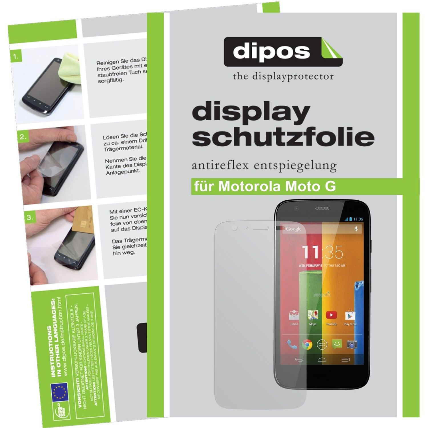 Matte Displayschutzfolie von dipos passend für Moto G Motorola, präziser Zuschnitt und blasenfrei montiert