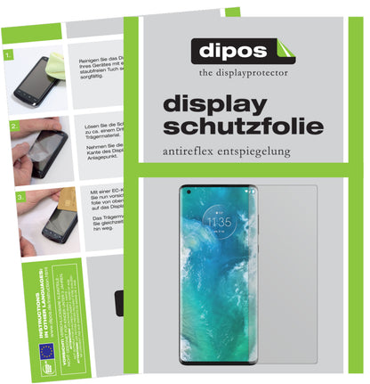 Matte Displayschutzfolie von dipos passend für Motorola Edge, präziser Zuschnitt und blasenfrei montiert