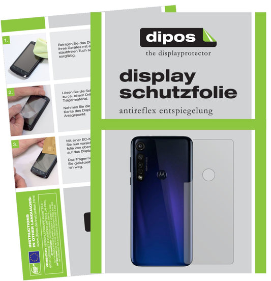 Matte Displayschutzfolie von dipos passend für Motorola Moto G8 Plus Rückseite, präziser Zuschnitt und blasenfrei montiert