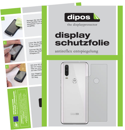 Matte Displayschutzfolie von dipos passend für Motorola One Action Rückseite, präziser Zuschnitt und blasenfrei montiert