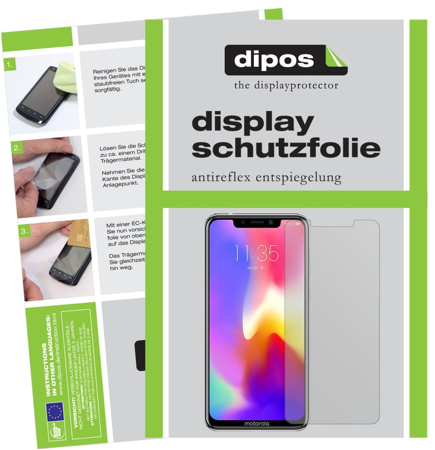 Matte Displayschutzfolie von dipos passend für Motorola P30, präziser Zuschnitt und blasenfrei montiert