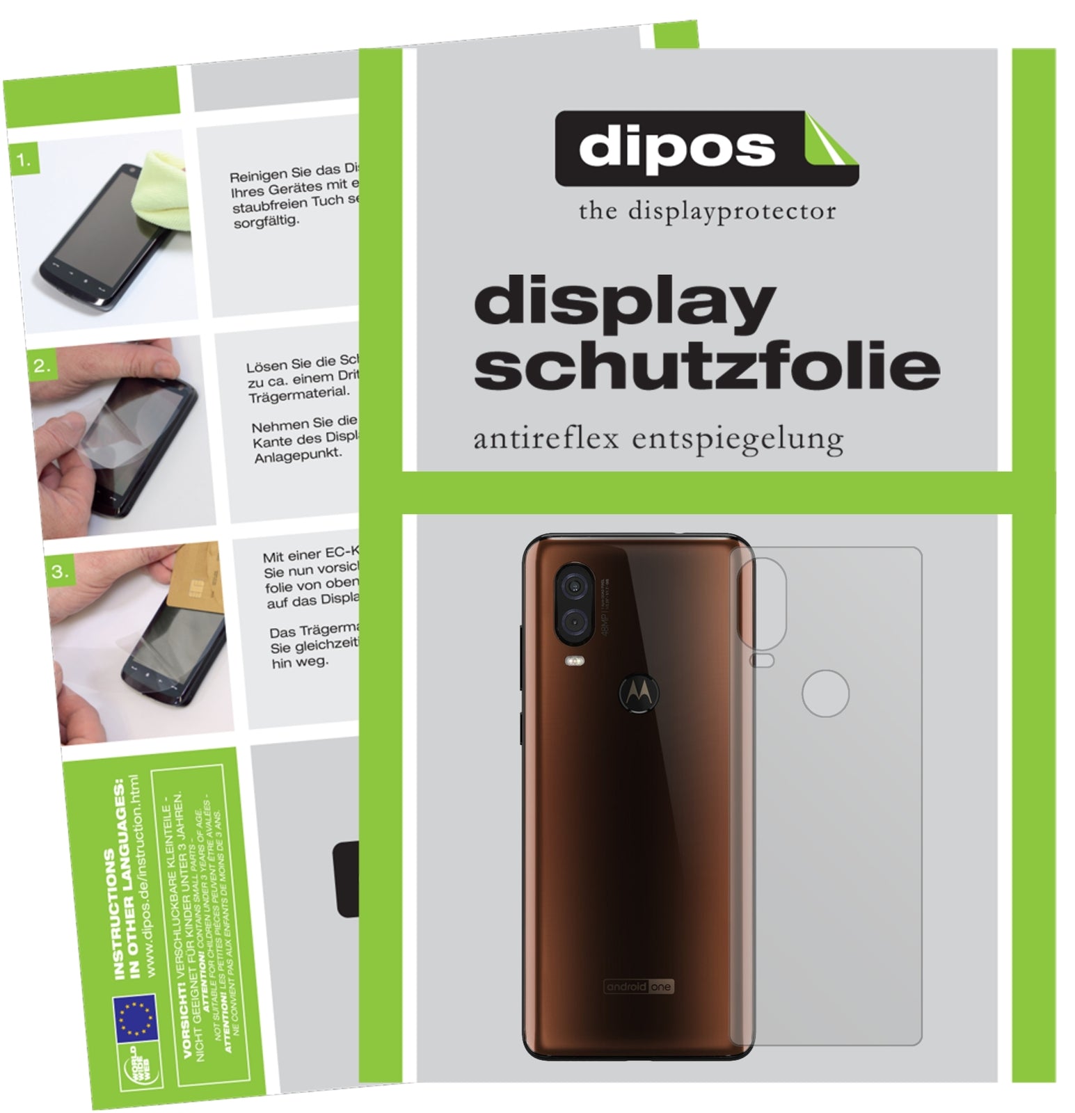 Matte Displayschutzfolie von dipos passend für Motorola P50 Rückseite, präziser Zuschnitt und blasenfrei montiert