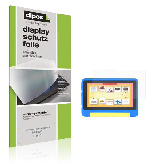 Matte Displayschutzfolie von dipos passend für MUISOO KT1018, präziser Zuschnitt und blasenfrei montiert