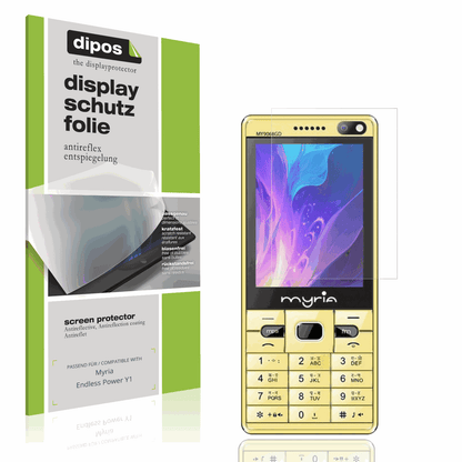 Matte Displayschutzfolie von dipos passend für Myria Endless Power Y1, präziser Zuschnitt und blasenfrei montiert