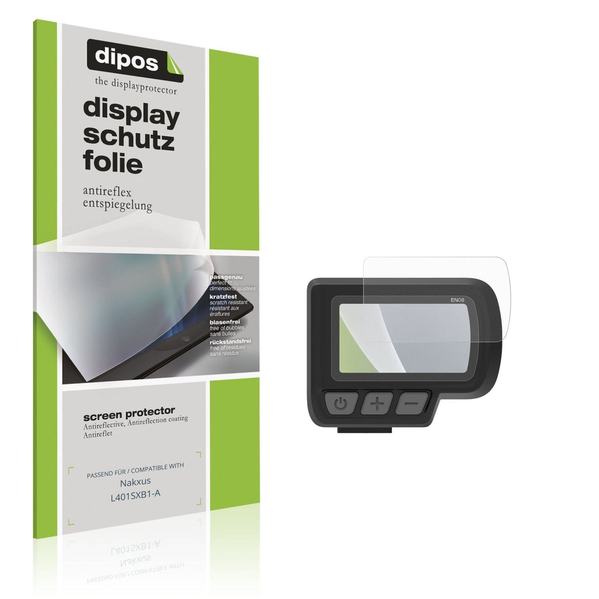 Matte Displayschutzfolie von dipos passend für Nakxus L401SXB1-A, präziser Zuschnitt und blasenfrei montiert