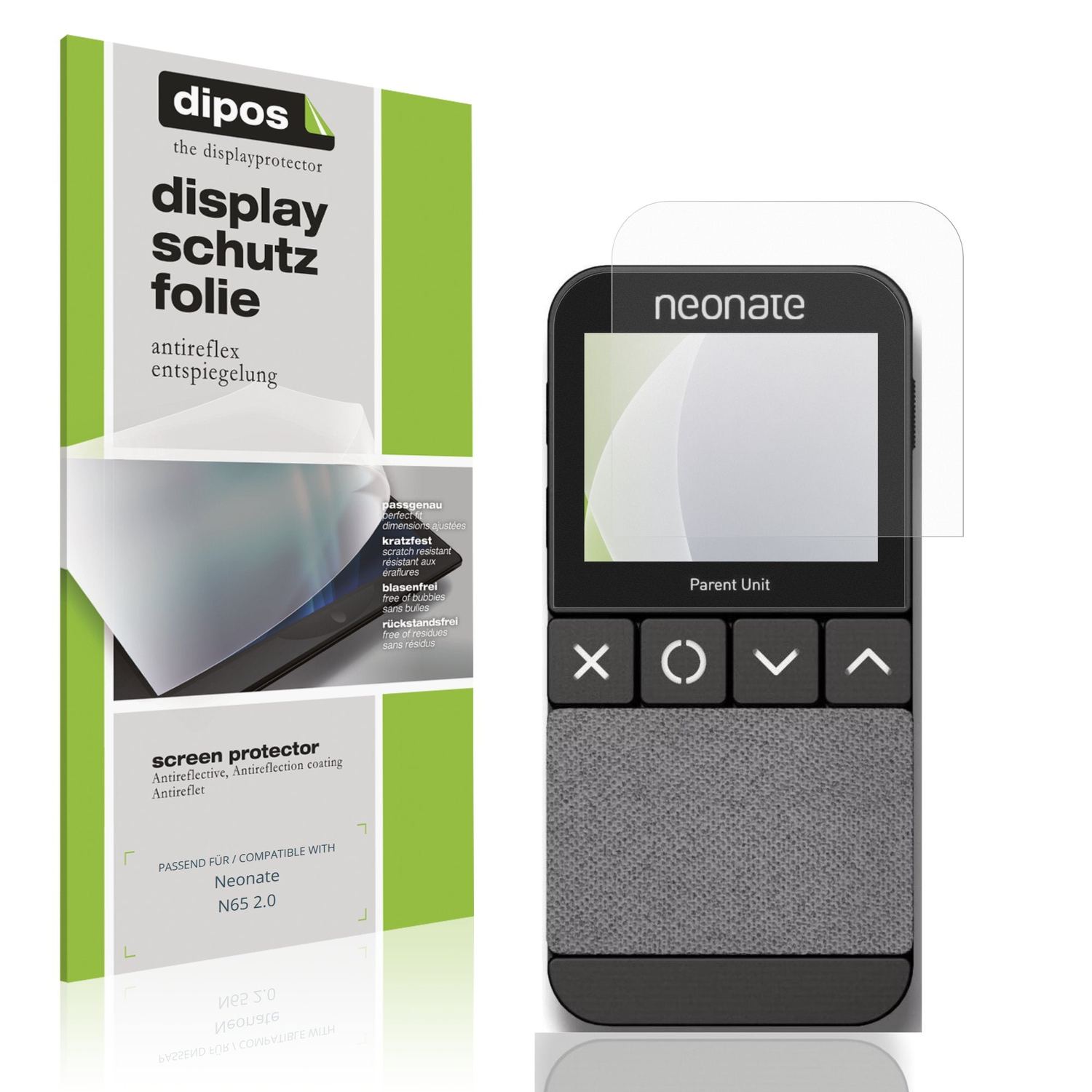 Matte Displayschutzfolie von dipos passend für Neonate N65 2.0, präziser Zuschnitt und blasenfrei montiert
