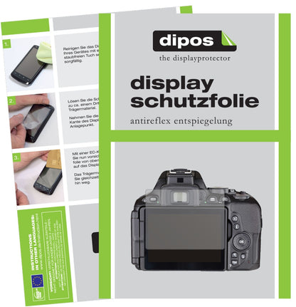 Matte Displayschutzfolie von dipos passend für Nikon 5500, präziser Zuschnitt und blasenfrei montiert