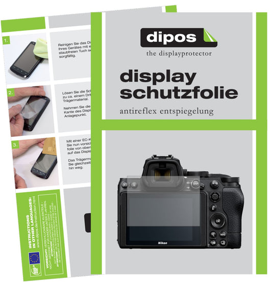 Matte Displayschutzfolie von dipos passend für Nikon Z5, präziser Zuschnitt und blasenfrei montiert