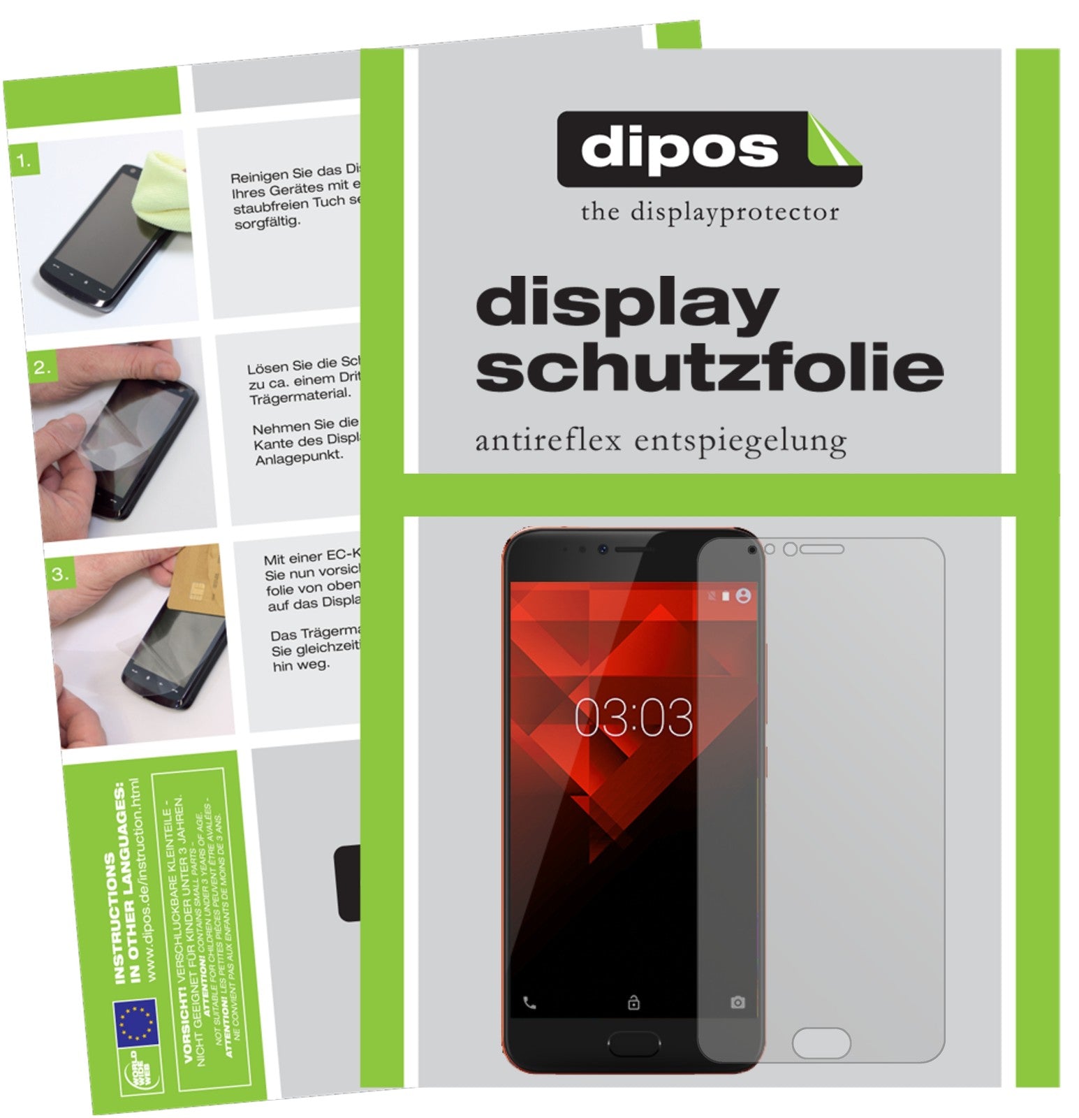 Matte Displayschutzfolie von dipos passend für NOA Element H10LE, präziser Zuschnitt und blasenfrei montiert