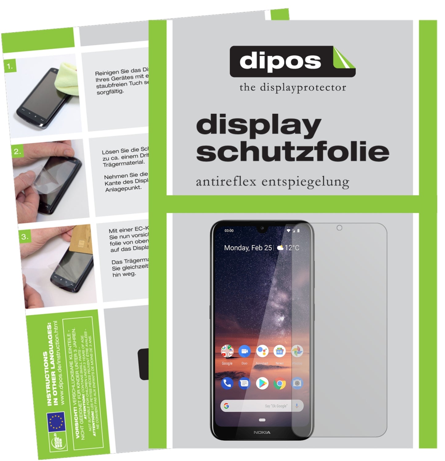 Matte Displayschutzfolie von dipos passend für Nokia 46056, präziser Zuschnitt und blasenfrei montiert