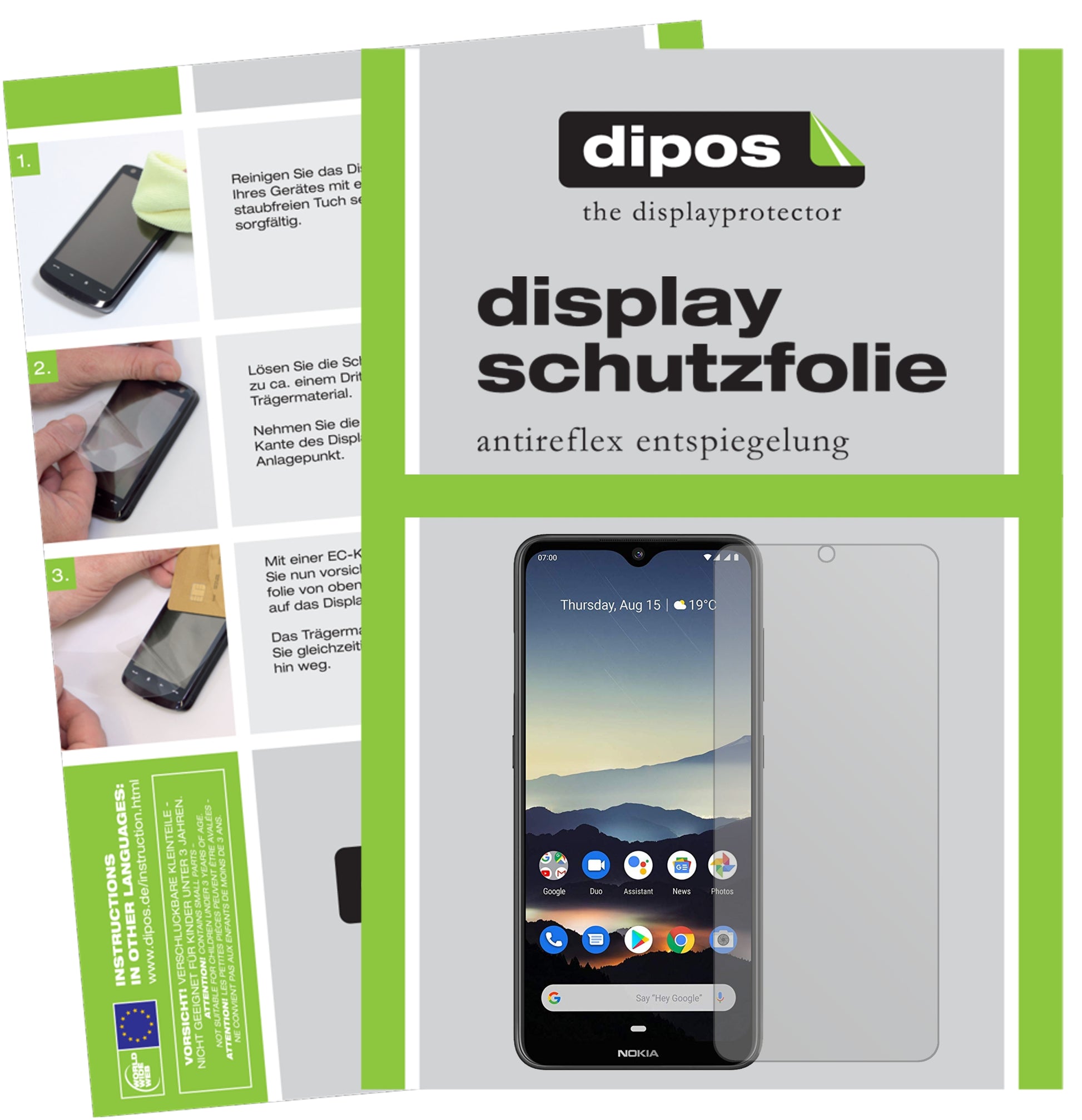 Matte Displayschutzfolie von dipos passend für Nokia 46060, präziser Zuschnitt und blasenfrei montiert
