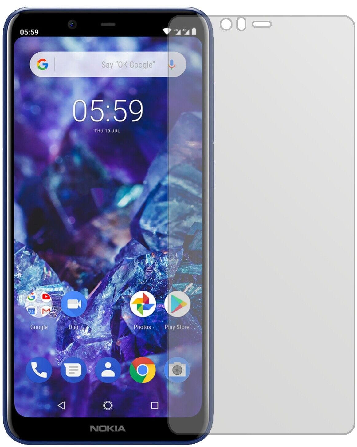 Matte Displayschutzfolie von dipos passend für Nokia 5.1 Plus, präziser Zuschnitt und blasenfrei montiert