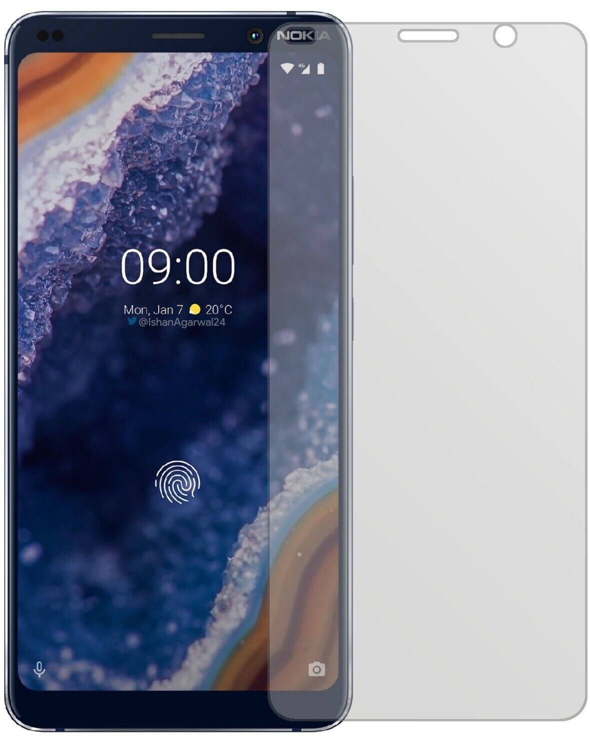 Matte Displayschutzfolie von dipos passend für Nokia 9 PureView, präziser Zuschnitt und blasenfrei montiert