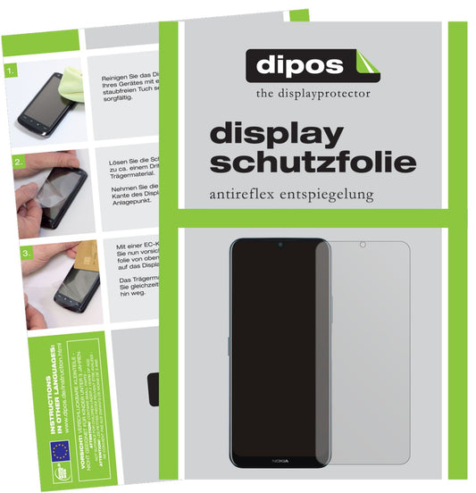 Matte Displayschutzfolie von dipos passend für Nokia G50, präziser Zuschnitt und blasenfrei montiert