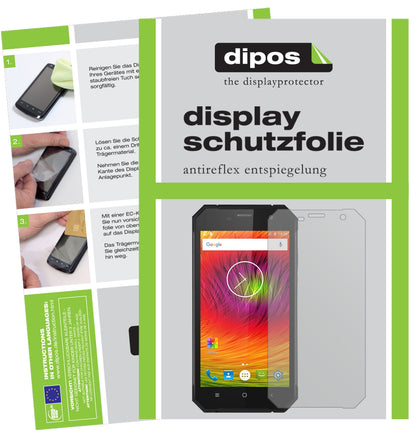 Matte Displayschutzfolie von dipos passend für Nomu M6, präziser Zuschnitt und blasenfrei montiert