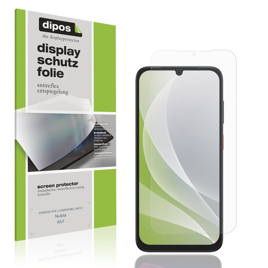 Matte Displayschutzfolie von dipos passend für Nubia A57, präziser Zuschnitt und blasenfrei montiert