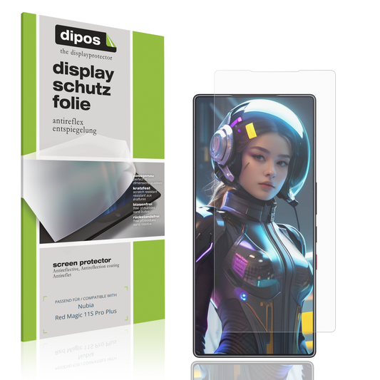Matte Displayschutzfolie von dipos passend für Nubia Red Magic 11S Pro Plus, präziser Zuschnitt und blasenfrei montiert
