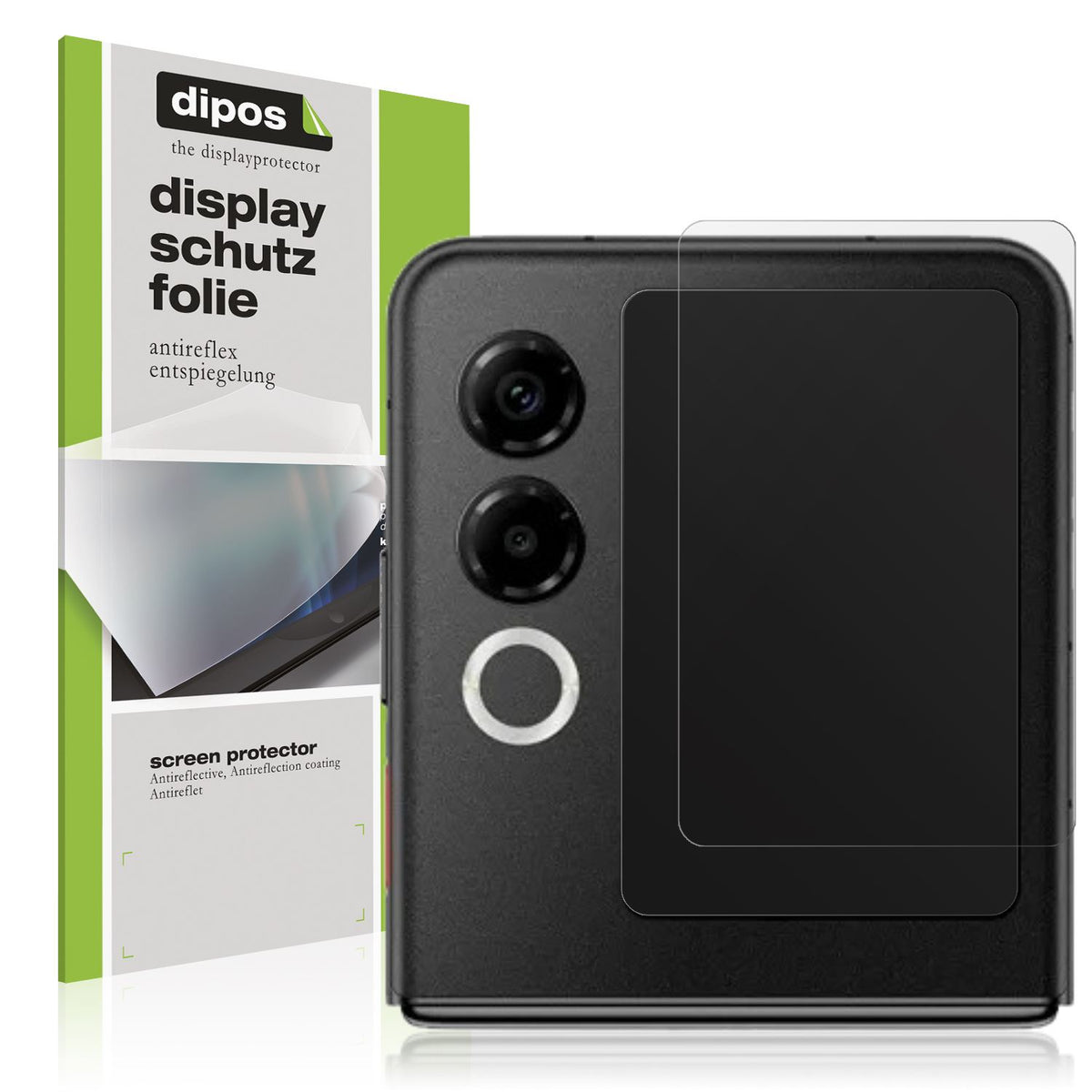 Matte Displayschutzfolie von dipos passend für Nubia ZTE Flip 2 5G Außenseite, präziser Zuschnitt und blasenfrei montiert
