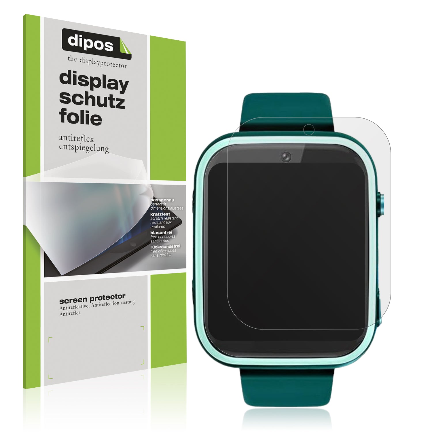 Matte Displayschutzfolie von dipos passend für Okyuk T45 Smartwatch Kinder, präziser Zuschnitt und blasenfrei montiert