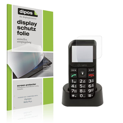 Matte Displayschutzfolie von dipos passend für Olympia Bella Plus, präziser Zuschnitt und blasenfrei montiert