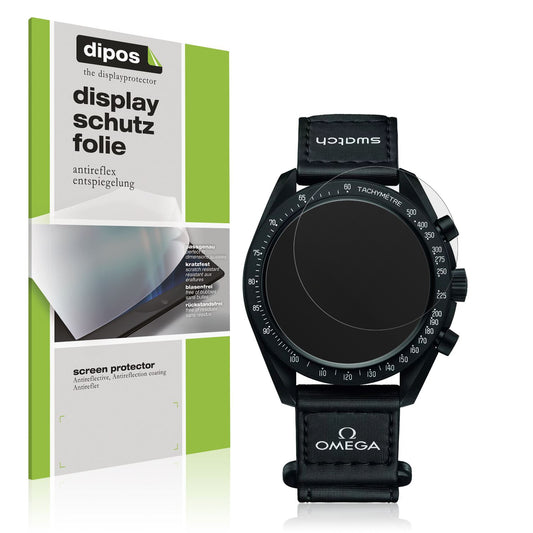 Matte Displayschutzfolie von dipos passend für Omega x Swatch Speedmaster Moonswatch, präziser Zuschnitt und blasenfrei montiert